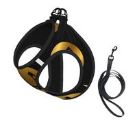 Black Golden Horseshoe,Pet Harness,Adjustable Reflective Dog Harness,Pet Leash Vest,M