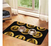 Black Golden Horseshoe,Waterproof Pet Feeding Mat,PU Leather Placemats for Cat Dog Water Bowl,Food Mats,40x60cm