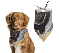 Black Golden Marble Ink Pet Scarf Adjustable Pet Accessories Triangular Scarf Washable Floral Print Puppy Bib Bandana Stylish Comfortable Cat Scarves for Holiday Scarfs