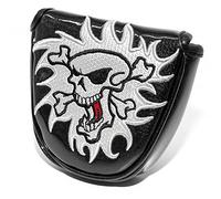 Black Golf Skull Skeleton Mallet Putter Cover Magnetic Closure Golf Club Putter Headcover