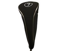 Black Golf Zipper Head Cover #7 Fairway Wood Metal Headcover Neoprene Traditional Plain Protective Cover Fits All Fairway Golf Clubs for Golfing Buddies