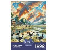 Black Goose Crossing Marsh 1000 Pieces Premium Jigsaw Animal Age 12+ Quirky, Abstract Design, Fun Details, Educational, Challenging 70x50cm/1000pcs