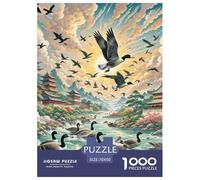 Black Goose Crossing Marsh 1000 Pieces Premium Jigsaw Animal for Adults Gifts Cool Collage Effect, Home Decoration, Educational, Challenging Puzzle Games 70x50cm/1000pcs