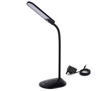 Black Gooseneck LED Desk Lamp - Modern, Sleek Table Lamp with Flexible Neck, Dimmable & Color Temperature Adjustable - Ideal for Reading, Studies, Offices - 6W, 350lm, 180x150x310mm