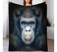 Black Gorilla Wild Animal Throw Blanket 3D Printed Flannel Fleece Blanket Plush Lightweight for Boys Girls Toddler All Season Couch Sofa Personalized Gifts 60x80inch(150x200cm)