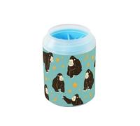 Black Gorilla Yellow Stars Portable Mud Paw Clean Station with Silicone Brush Soft Pets Cleaning Kit for Small Medium Large Breed Dogs, Cats