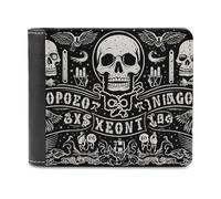 Black Goth Occult Witchcraft Bifold Wallet PU Leather Slim Purse Pocket Wallet with Card Holder for Office Travel