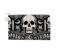 Black Goth Occult Witchcraft Coin Purse Fashion Canvas Pouch Portable Wallet Makeup Bag for Men Women