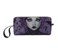 Black Goth Spooky Printed Makeup Bag with Handle, Lightweight Portable Cosmetic Organiser for Travel, Gym & Daily Use – Gift for Women Girls