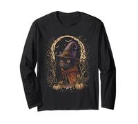 Black Gothic Cat Goth Witchy Occult Long Sleeve T-Shirt
