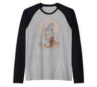 Black Gothic Cat Goth Witchy Occult Raglan Baseball Tee