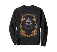 Black Gothic Cat Goth Witchy Occult Sweatshirt