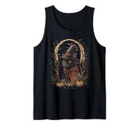 Black Gothic Cat Goth Witchy Occult Tank Top