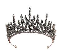 Black Gothic Crown for Women, Vintage Baroque Queen Wedding Pageant Prom Headpiece