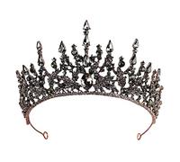 Black Gothic Crowns for Women Vintage Baroque Queen Wedding Pageant Prom Headpieces Tiara Vampire Crown
