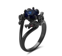 Black Gothic Dragon Engagement Ring for Women, 7, Stainless Steel, Without gemstones. Stainless Steel
