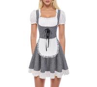 Black Gothic Dress, Ethnic Clothing for Women at the Bavarian Beer Festival, Experience Authentic Festival Atmosphere, Kaede Akamatsu Cosplay Costume (Black, S)