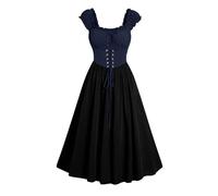 Black Gothic Dress for Women Ladies' Tight Corset Cottage with Pockets Seeveless Mid Length Summer Sexy Clothes for