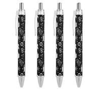 Black Gothic Trippy Moon Skull Dark Black Cat Witch Magic Spirit Board Ballpoint Pens, Ink Pens 0.5mm Medium Point Smooth Writing Office Gel Pens for Men Women