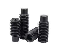 Black Grade12.9 Steel Hexagon Socket Set Screw M2.5 M3 M4 M5 M6 M8 M10 M12 M14 M16 Dog Point Grub Convex Headless Bolt(25mm,10pcs M8)