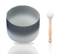 Black Gradient Crystal Yoga Bowl, D-Tone, Handmade, Meditation Props, Drive Negative Energy, Balance The Body, Relieve Fatigue And Anxiety, Suitable For Beginners And Pro,Black And White,10 Inches