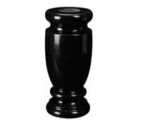 Black Granite Cemetery Vase for Grave, 4.3" W x 9.8" H | side drainage hole prevents water pooling and freeze cracking. For grave markers & flower decoration.