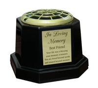 Black Graveside Memorial Flower Vase with Gold In Loving Memory Plaque (Best Friend)