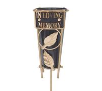 Black Graveside Memorial Flower Vase with Gold Stand - In Loving Memory 1867