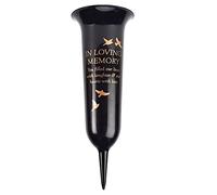 Black Graveside Memorial Spiked Flower Vase - In Loving Memory