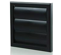 Black Gravity Flap Vent Cover - 155mm Square Frame with 100mm (4 inch) Circular Spigot