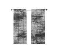 Black Gray Blackout Curtains for Bedroom Living Room, Abstract Smoky Texture Distressed Mottled Art 45 In Long Thermal Insulated Room Darkening Drapes Grommet Window Treatments, 52 x 45 In