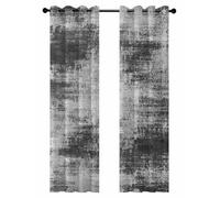 Black Gray Blackout Curtains for Bedroom Living Room, Abstract Smoky Texture Distressed Mottled Art 96 In Long Thermal Insulated Room Darkening Drapes Grommet Window Treatments, 52 x 96 In