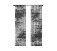 Black Gray Blackout Curtains for Bedroom Living Room, Abstract Smoky Texture Distressed Mottled Art 90 In Long Thermal Insulated Room Darkening Drapes Grommet Window Treatments, 52 x 90 In