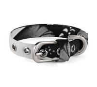 Black Gray Butterflies Dog Collar Adjustable Soft and Comfortable Puppy Collars with Metal Buckle Pet Collar for Small Medium Pet