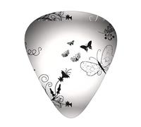 Black Gray Butterflies Guitar Plectrums 12 Pieces For Ukulele Bass Instrument Accessories