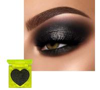 Black Gray Glitter Eyeshadow Palette, Silvery Metallic Shimmer Eye Shadow, Creamy Smoky Single Eye Shadow Cool Make-Up Palettes, Smooth Shiny Eyes Makeup Gift for Women