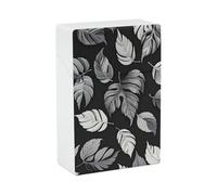 Black Gray Leaf Jacquard Cigarette Case Portable Novelty Cigarette Packing Box Crush Proof Waterproof Cigarette Box Novelty Gifts for Friend