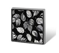 Black Gray Leaf Jacquard Square Lapel Pins Backpack Pin Cute Brooch Decoration Brooches for Women Men Fashion Button Badges for Hat Backpacks Purses Jackets Shirt Suit