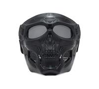 (Black+Gray) Paintball Mask Skull Tactical Mask with Goggles