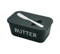 Black/Gray/White/Blue/Dark Green Plastic Butter Dish with Built-in Spatula Groove 16.7 X 9.7 X 7.4 Cm Cheese Condiment Container for Kitchen Dining Table - Dishwasher Secure(White)