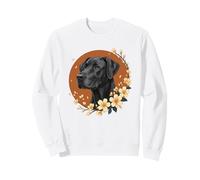 Black Great Dane Flower Dog Lover Sweatshirt