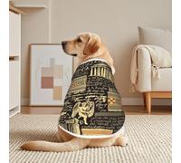 Black Gr rchitecture Collage Mesh T-Shirt For Large Pets | Breathable Mesh With A Pullover Design, Short Sleeves, And White Trim.
