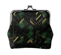 black green and gold geometric small wallets woman,wallets for women,coin purse for women,small womens wallet,with zipper and kiss lock, Black, One Size, Art Deco