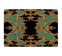 Black & Green Baroque Rug Benjamin Tate Design Natural Large