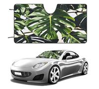 Black Green Leaves Car Windshield Sun Shade Thickened Automotive Glass Sunshade Foldable Sun Shade Keeps Your Vehicle Cool Universal Windshield Cover for Car Trucks SUV