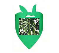 Black Green Leaves Dog Bandana Soft Breathable Polyester Triangle Scarf for Small to Large Dogs Cats Comfortable Pet Bibs for Daily Wear Party Wedding Birthday Pet Accessories