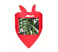 Black Green Leaves Dog Bandana Soft Breathable Polyester Triangle Scarf for Small to Large Dogs Cats Comfortable Pet Bibs for Daily Wear Party Wedding Birthday Pet Accessories