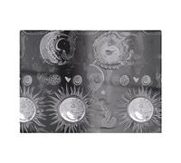 Black Grey Abstract Sun And Moon Glass Chopping Board Warren Reed - Designer Grey One Size
