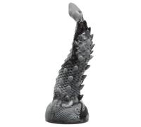 black/grey Alienoid Tentacle Black & Grey Dildo Plug - 13 Inch