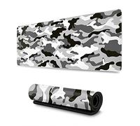 Black Grey and White Gaming Mouse Pad Large XL Camo Gray Long Extended Pads Desk Mat Camouflage Big Mousepad for Home Office Decor Accessories Gamer